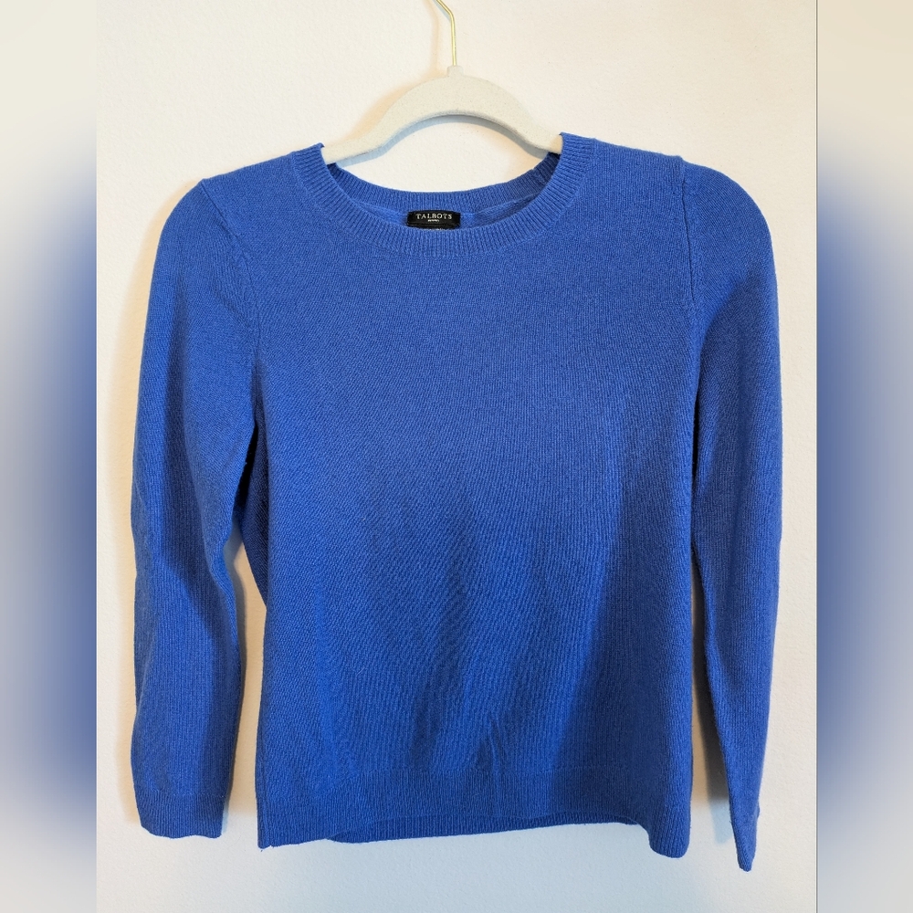 Talbots Blue Sweater Pure Cashmere